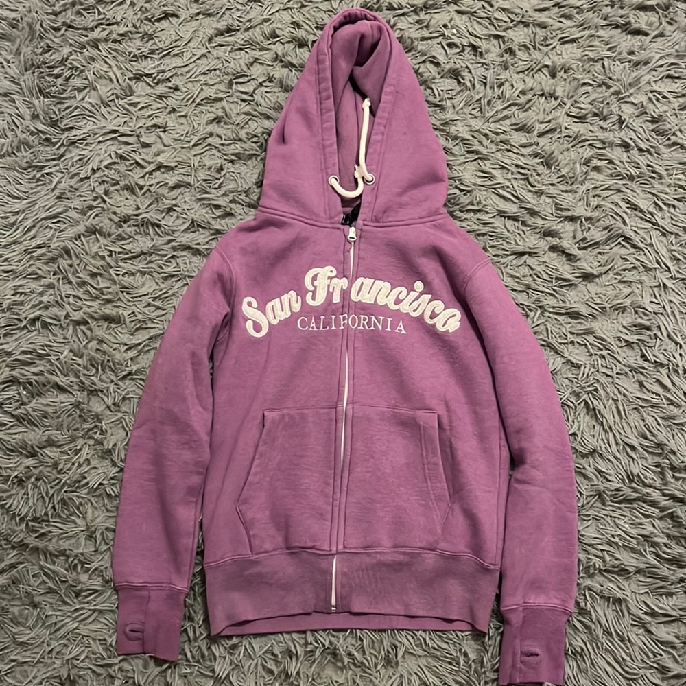 Purple Ocean Beach Sports, where zip up sweatshirt